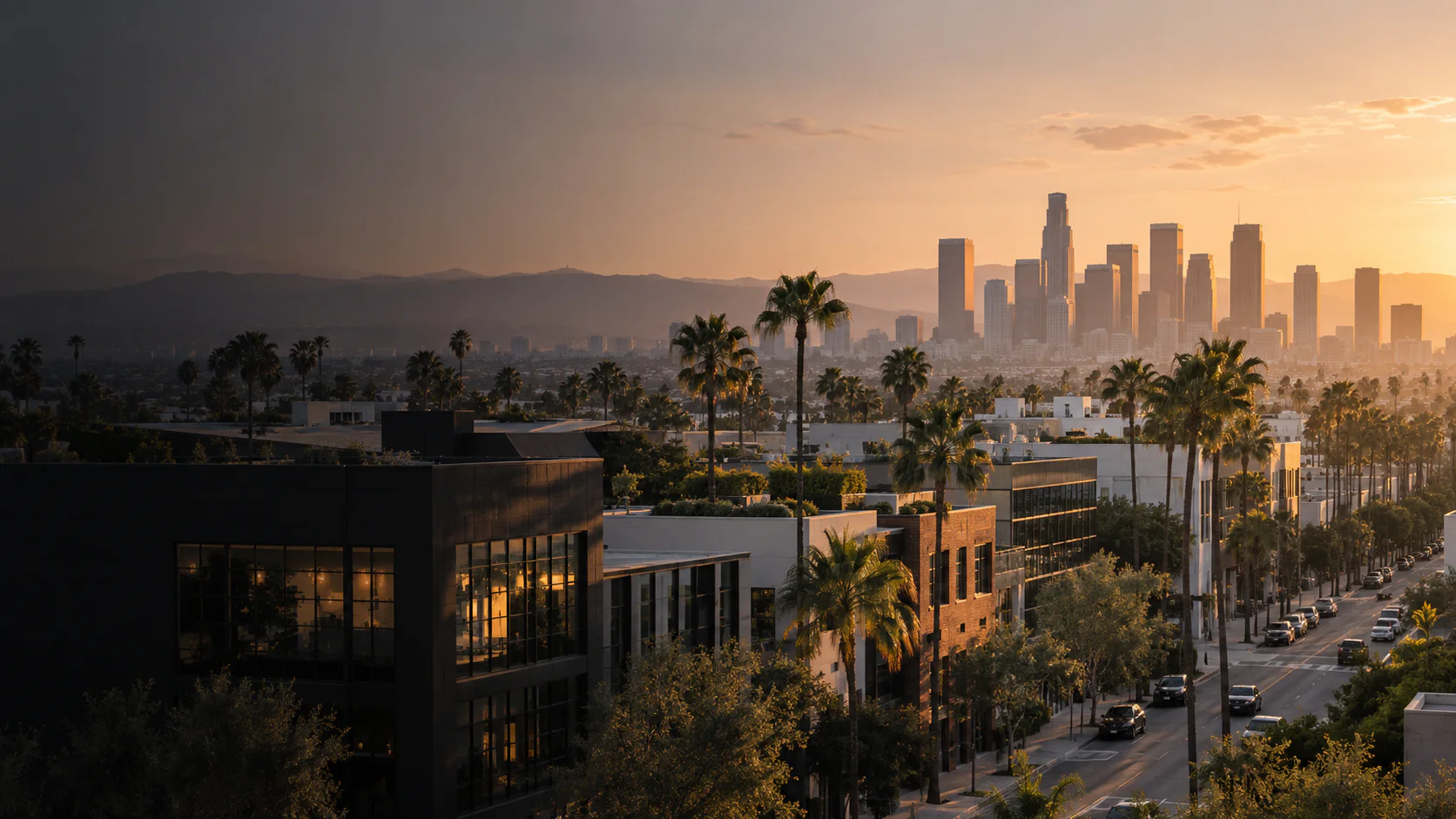 Greater Los Angeles skyline and business districts